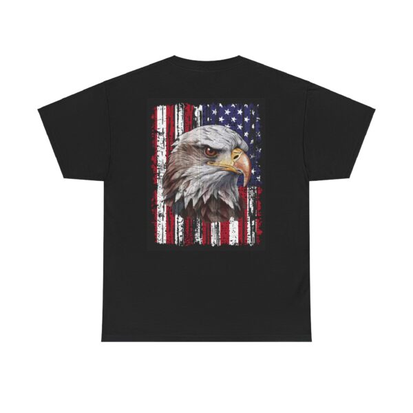 Grunge Bald Eagle with USA flag T-Shirt - Back Print - Image 3