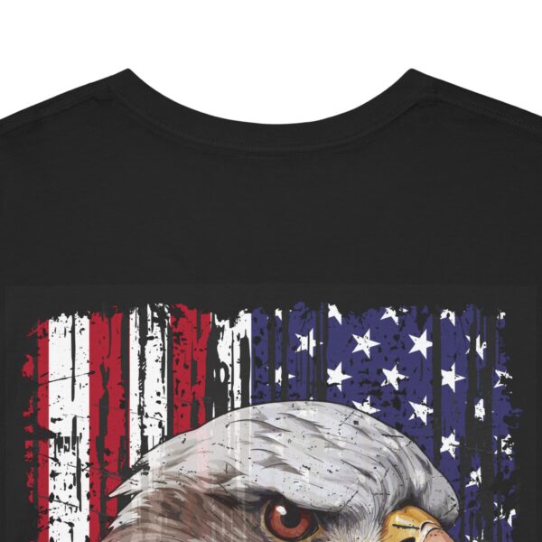 Grunge Bald Eagle with USA flag T-Shirt - Back Print - Image 10